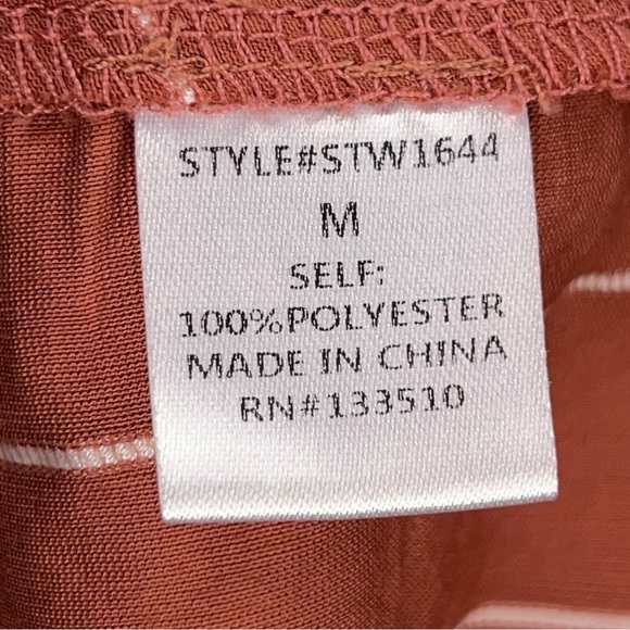 Medium Sweet Claire Salmon Mauve White Striped Top 3/4 Sleeve Textured - Picture 14 of 15